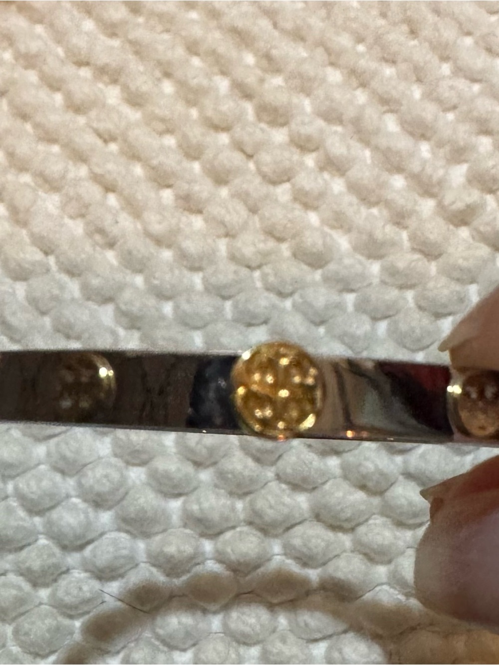Tory Burch Silver-Tone Logo Bangle Bracelet - Picture 7 of 7
